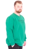 Mode XL Büyük Beden Erkek Bisiklet Yaka Sweatshirt TOUCH WITH INTENT U25804 Bennetton thumbnail 3