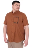 Mode XL Büyük Beden Erkek Gabardin Gömlek Mode09 U25603 Tarçın thumbnail 4