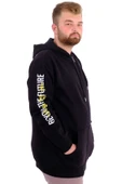 Mode XL Erkek Büyük Beden Fermuarlı Kapüşonlu Sweatshirt FUTURE U24549 Siyah thumbnail 2