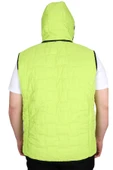 Mode XL Büyük Beden Erkek Kapüşonlu Fermuarlı Şişme Yelek U24700 Koyu Yeşil thumbnail 4