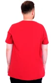Mode XL Büyük Beden Erkek T-Shirt Bisiklet Yaka ORIGINALS U25038 Bordo thumbnail 8