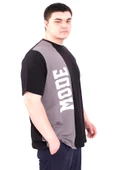 Mode XL Büyük Beden Erkek T-Shirt Parçalı U25501 Siyah thumbnail 3