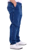 Mode XL Büyük Beden Erkek Kot Pantolon Yan Cep CHINO 18880 Açık Mavi - 3