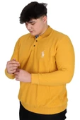 Mode XL Büyük Beden Erkek Sweat Polo Selanik Horse 23442 Hardal - 3