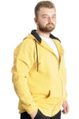 Mode XL Büyük Beden Erkek Sweat Kapşon Focus 23539 Hardal thumbnail 3