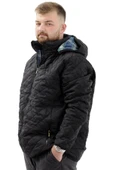 Mode XL Büyük Beden Erkek Kalın Şişme Mont Kapüşonlu U24605 Kömür Siyah thumbnail 2