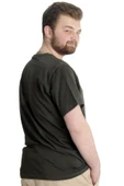 Mode XL Büyük Beden Erkek T-shirt HEADSET 23101 Haki thumbnail 4