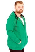 Mode XL Büyük Beden Erkek Kapüşonlu Fermuarlı Sweatshirt U25803 Benetton thumbnail 3