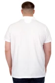 Mode XL Büyük Beden Erkek T-Shirt Polo Sea Bound U25303 Beyaz thumbnail 3