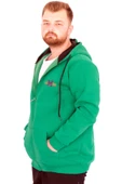 Mode XL Büyük Beden Erkek Kapüşonlu Fermuarlı Sweatshirt U25803 Benetton thumbnail 2