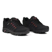 Erkek Siyah Kırmızı Outdoor Trekking Ayakkabı Kaymaz Taban Suya Dayanıklı Hafif Rahat Günlük Yürüyüş ve Dağ Spor Ayakkabısı thumbnail 1