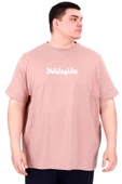 Mode XL Büyük Beden Erkek T-Shirt Bisiklet Yaka DIMENSION U25025 Gül Rengi thumbnail 1