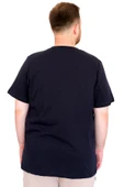 Mode XL Büyük Beden Erkek T-Shirt Bisiklet Yaka ORIGINALS U25038 Lacivert thumbnail 4