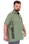 Mode XL Büyük Beden Erkek T-Shirt Polo Yaka REAL U25309 Çağla - 3