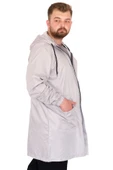 Mode XL Büyük Beden Erkek Yağmurluk Kapşonlu 22700 Gri thumbnail 3