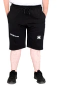 Mode XL Büyük Beden Erkek Şort 2 İplik Parçalı U25504 Siyah thumbnail 1
