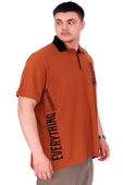 Mode XL Büyük Beden Erkek T-Shirt Polo Yaka REAL U25309 Tarçın thumbnail 2