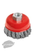 Wuvera Burgulu Çanak Fırça 75 mm – Matkap Uyumlu Metal Temizleme Fırçası thumbnail 2