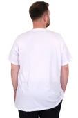 Mode XL Büyük Beden Erkek T-Shirt Bisiklet Yaka NEW YORK U25036 Beyaz thumbnail 4
