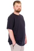 Mode XL Büyük Beden Erkek T-Shirt Bisiklet Yaka U25035 Lacivert thumbnail 3