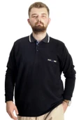 Mode XL Büyük Beden Erkek Sweat Polo Selanik Mode 23448 Siyah thumbnail 1