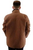 Mode XL Büyük Beden Erkek Dik Yaka Kapitone Mont U24609 Kahverengi - 4