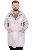 Mode XL Büyük Beden Erkek Yağmurluk Kapşonlu 22700 Gri thumbnail 1