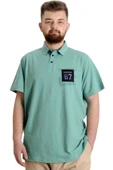 Mode XL Büyük Beden Erkek T-shirt Polo Parçalı NYC 23332 Çağla thumbnail 1
