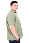 Mode XL Büyük Beden Erkek Polo Yaka T-Shirt Nakışlı U25307 Çağla thumbnail 3