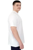 Mode XL Büyük Beden Erkek T-Shirt Bisiklet Yaka Reseve U25017 Beyaz thumbnail 2
