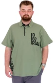 Mode XL Büyük Beden Erkek T-Shirt Polo Yaka REAL U25309 Çağla - 1