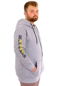 Mode XL Erkek Büyük Beden Fermuarlı Kapüşonlu Sweatshirt FUTURE U24549 Grimelanj thumbnail 2