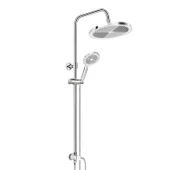 Anka Robot Duş Seti Tam Takım Beyaz Krom Lüks Yağmurlama Fonksiyonlu Yükseklik Ayarlı Duş Sistemi thumbnail 1