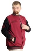 Mode XL Büyük Beden Erkek Kolej Mont Spor Ceket 23628 Bordo - 3