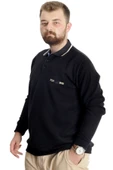 Mode XL Büyük Beden Erkek Sweat Polo Selanik Mode 23448 Siyah thumbnail 2