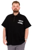 Mode XL Büyük Beden Erkek T-Shirt Polo Yaka YOURSELF U25310 Siyah thumbnail 1