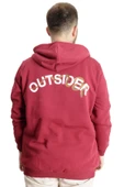 Mode XL Büyük Beden Erkek Sweat Kapüşonlu Fermuarlı Outsider 23547 Bordo - 4
