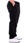 Mode XL Büyük Beden Erkek Gabardin Düz Paça Jogger EVEREST 21929 Siyah - 3