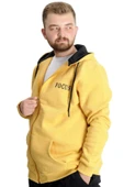 Mode XL Büyük Beden Erkek Sweat Kapşon Focus 23539 Hardal thumbnail 2