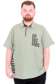 Mode XL Büyük Beden Erkek T-Shirt Polo Yaka REAL U25309 Çağla - 5