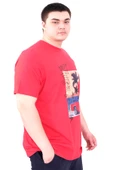 Mode XL Büyük Beden Erkek Baskılı T-Shirt Palm Dream U25026 Kırmızı thumbnail 3