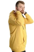 Mode XL Büyük Beden Erkek Sweat Kapüşonlu Fermuarlı Outsider 23547 Hardal thumbnail 3