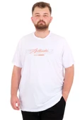 Mode XL Büyük Beden Erkek T-Shirt Bisiklet Yaka ORIGINALS U25038 Beyaz thumbnail 1