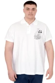 Mode XL Büyük Beden Erkek T-Shirt Polo Sail Boat U25302 Beyaz thumbnail 1