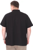 Mode XL Büyük Beden Erkek T-Shirt Polo Yaka REAL U25309 Siyah thumbnail 2