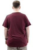 Mode XL Erkek Büyük Beden T-Shirt Pamuklu Baskılı Bisiklet Yaka Tişört LIMITED U24052 Mürdüm thumbnail 4