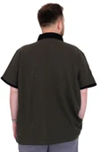 Mode XL Büyük Beden Erkek T-Shirt Polo Yaka H BROUDED U25312 Haki thumbnail 4