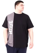 Mode XL Büyük Beden Erkek T-Shirt Parçalı U25501 Siyah thumbnail 1