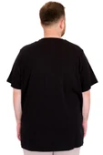 Mode XL Büyük Beden Erkek T-Shirt Bisiklet Yaka U25035 Siyah thumbnail 4