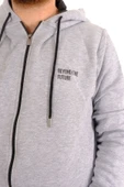 Mode XL Erkek Büyük Beden Fermuarlı Kapüşonlu Sweatshirt FUTURE U24549 Grimelanj thumbnail 5